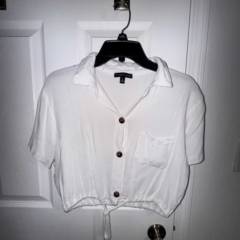 White Button-Up Women's Top